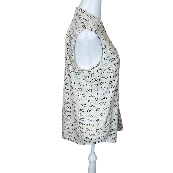 Talbots Nantucket Blouse Eyeglasses Collared Button up Sleeveless Medium Eyewear - Picture 4 of 9